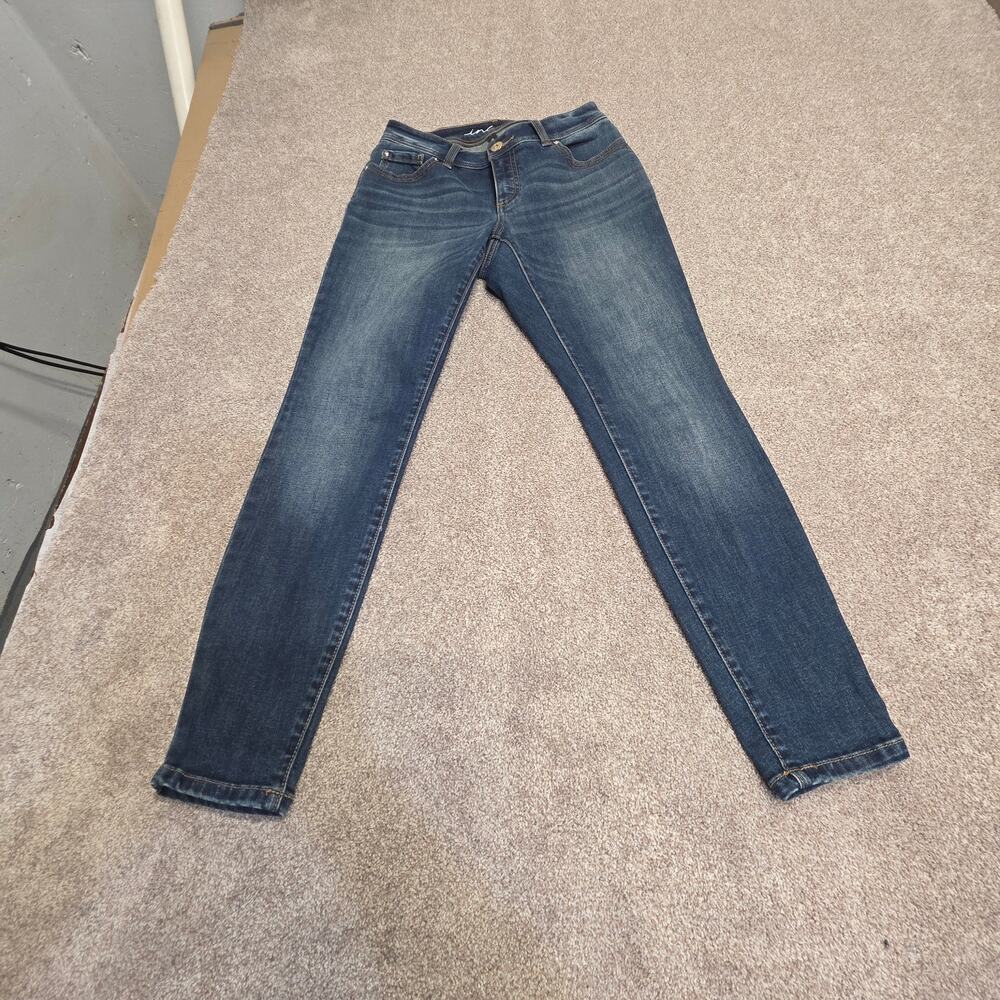 INC International Concepts Skinny Leg Curvy Fit Jeans Sz 2S Dark Wash Blue Denim